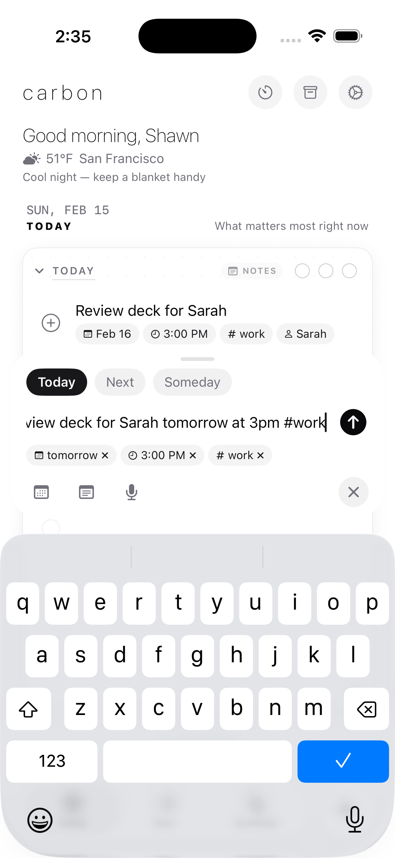Carbon Smart Input - Light mode
