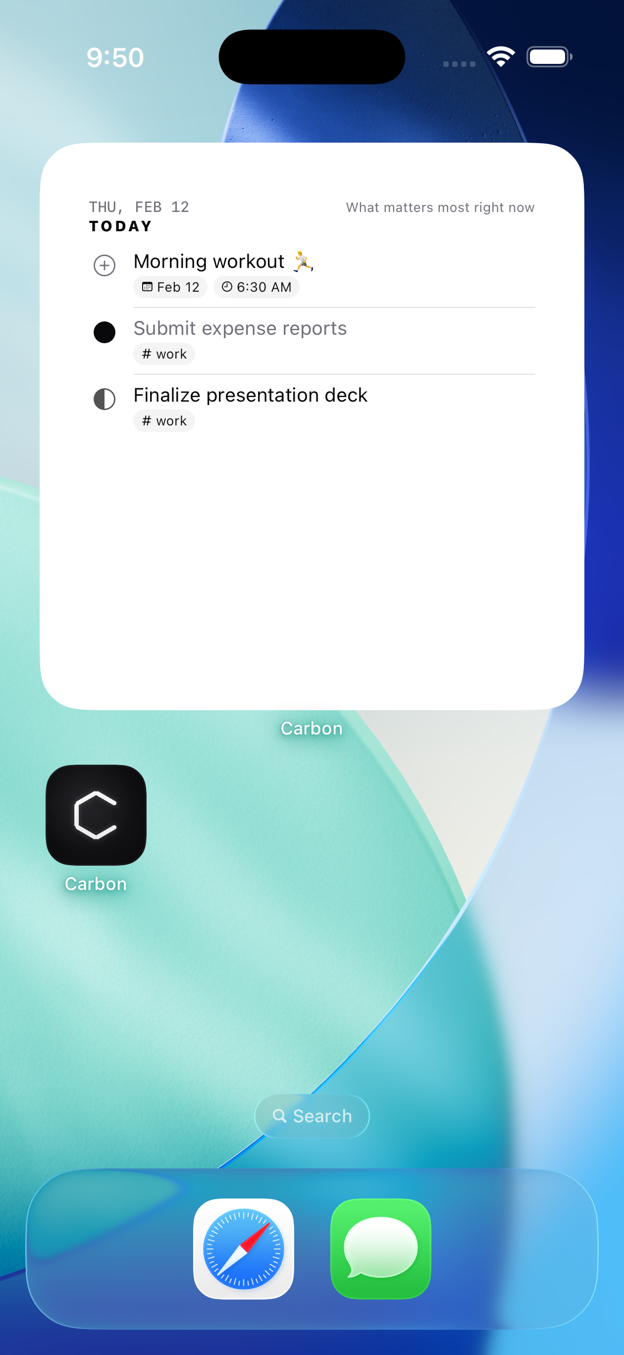 Carbon iOS Widgets